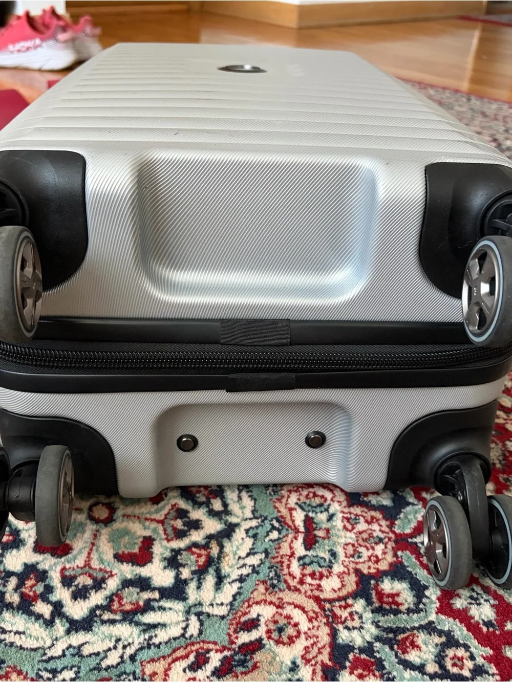 Delsey Paris 20” Carry-On Hardside Spinner Luggage – Silver/Gray